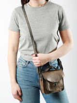 Cross Body Tas Melle George Xs Granite Leder Paul marius Goud granite GEORXGRA-vue-porte