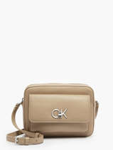 Cross Body Tas Re-lock Gerecycleerd Polyester Calvin klein jeans Beige re-lock K611083