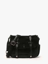 Cross Body Tas Vintage Leder Mila louise Zwart vintage 3677XV