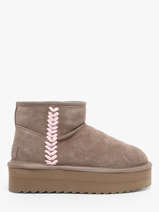 Enkellaarsjes Platform Spike Colors of california Beige women CYWPLA10
