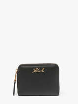 Portefeuille Leder Karl lagerfeld Zwart k signature A1W32105