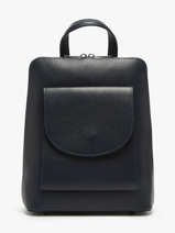 Rugzak / Schoudertas Leder Milano Blauw caviar CA240615