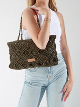 Schoudertas Natural Biba Groen natural MSN2B-vue-porte