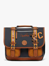 Boekentas Voor Kinderen 2 Compartimenten Cameleon Blauw vintage urban CA35