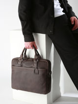 Documententas Spider 1 Compartiment Met 15" Laptopvak Etrier Bruin spider - ESPI8021-vue-porte