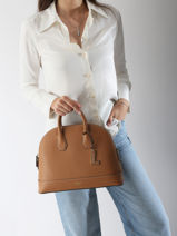 Handtassen Belleville Leder Lancel Bruin belleville A13736-vue-porte