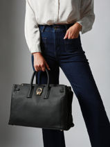 Handtassen L Equestre Leder Etrier Zwart equestre EEQT142L-vue-porte