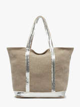 Handtas Met Rits M Le Cabas Linnen Pailletten Vanessa bruno Beige cabas lin 31V40378