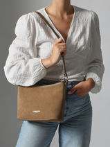 Cross Body Tas Suede Leder Lancaster Beige suede 80-vue-porte