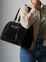 Schoudertas Velvet Miniprix Zwart velvet F7509-vue-porte