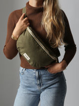 Belt Bag Custine Gerecycleerd Katoen Rivedroite Groen timeless CUSTITIM-vue-porte