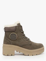 Enkellaarsjes Met Hak Uit Leder Palladium Groen women 99527281