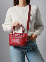 Cross Body Tas Maya Leder Lancaster Rood maya 88-vue-porte