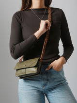 Cross Body Tas June Leder Pieces Groen june 17160060-vue-porte