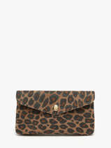 Portemonnee Leopard Leder Milano Bruin velvet leopardo VL23113
