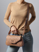 Cross Body Tas Valla Guess Beige valla QG812220-vue-porte