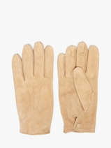 Herenhandschoenen Sude Leder Met Zijden Voering Omega Beige men gloves S