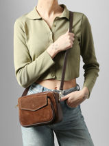 Cross Body Tas Velvet Caviar Leder Milano Bruin velvet caviar VC25067-vue-porte