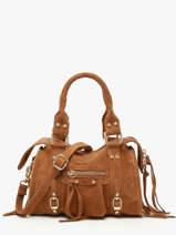 Cross Body Tas Velvet Leder Milano Bruin velvet VE24092O