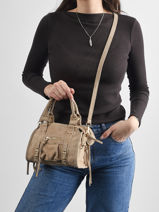 Cross Body Tas Velvet Leder Milano Beige velvet VE24092O-vue-porte