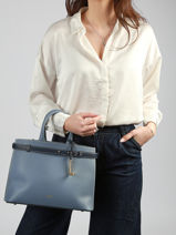 Handtas Faubourg Leder Lancel Blauw faubourg A13548-vue-porte