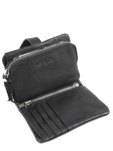 Portefeuille Leder Nat et nin Zwart vintage JOYCE-vue-porte