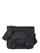 Cross Body Tas La Sacoche Leder Paul marius Zwart vintage S