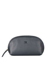 Etui Met Rits Caviar Leder Crinkles Blauw caviar TEMPUR