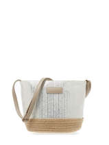 Cross Body Tas Iris� Raffia Le voyage en panier Wit guimauve PM289