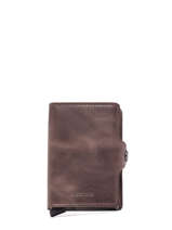 Kaarthouder Twin 2 Compartimenten Leder Secrid Bruin vintage TV