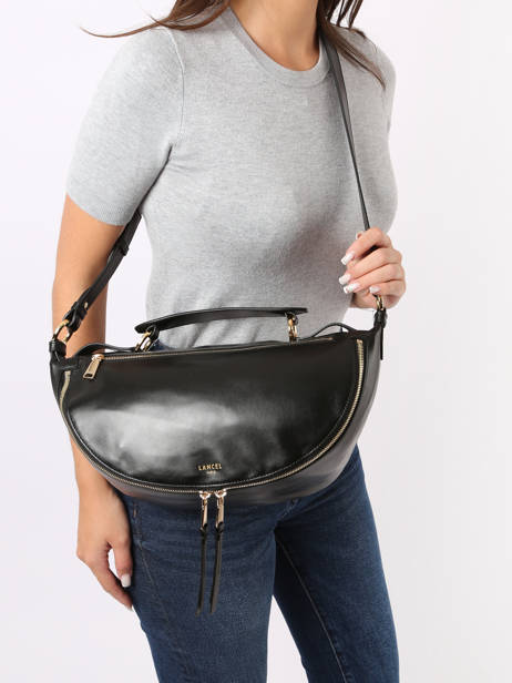 Cross Body Tas M Origami Leder Lancel Zwart origami A12528 ander zicht 1