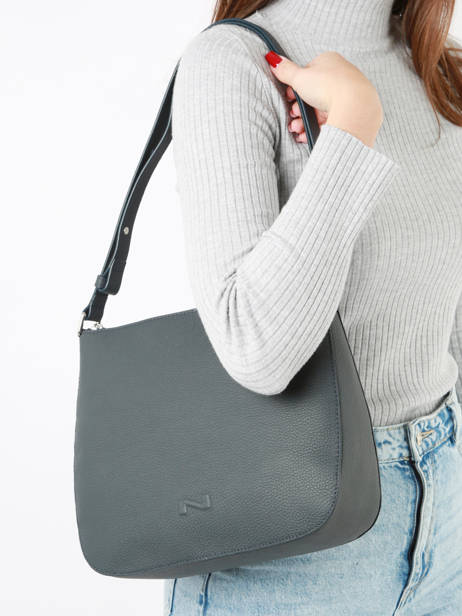 Schoudertas Lou Leder Nathan baume Blauw egee 5 ander zicht 1