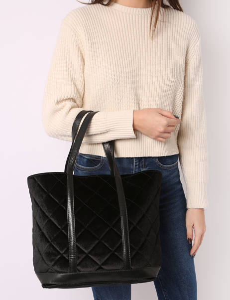 Schoudertas Cabas Vanessa bruno Zwart cabas 38V40315 ander zicht 1