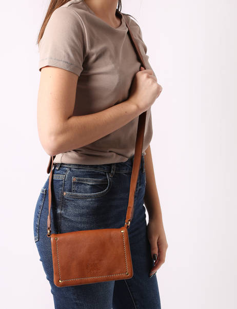 Cross Body Tas Boston Leder Basilic pepper Bruin boston BBOS03 ander zicht 1