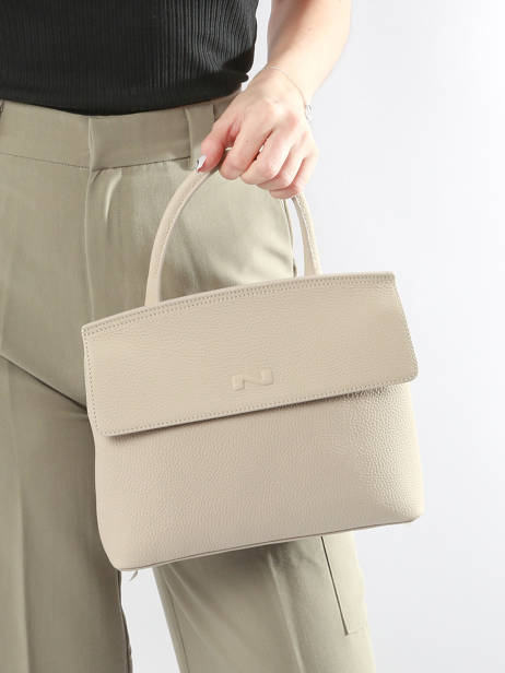 Cross Body Tas Clarita Leder Nathan baume Beige nathan 18 ander zicht 1