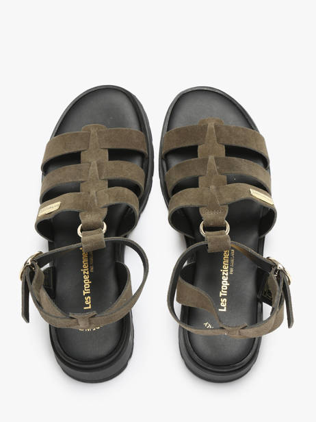 Sandalen Tobosued Uit Leder Les tropeziennes Groen women TOBOSUED ander zicht 4