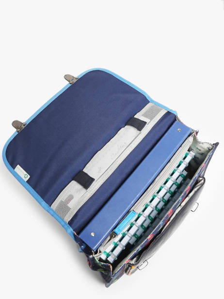 Boekentas Rétro 2 Compartimenten Cameleon Veelkleurig retro CA35 ander zicht 3