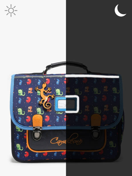 Boekentas Rétro 2 Compartimenten Cameleon Veelkleurig retro CA35 ander zicht 6