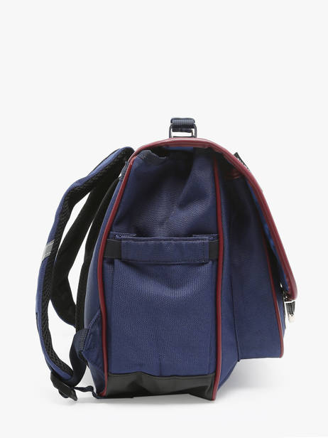 Boekentas 2 Compartimenten Caramel et cie Blauw fier GA ander zicht 2