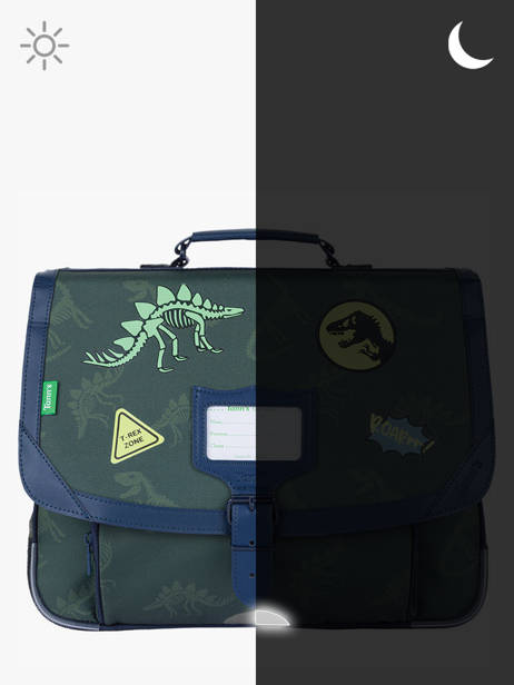 Boekentas 2 Compartimenten Tann's Groen les fantaisies g 38277 ander zicht 5