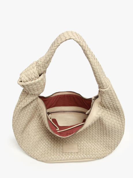 Schoudertas Parma Leder Basilic pepper Beige parma BPAR01 ander zicht 3