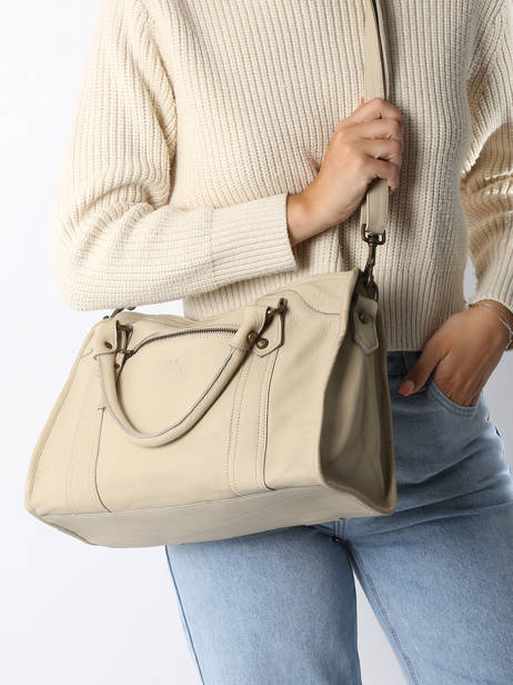 Handtas Cow Leder Basilic pepper Beige cow BCOW22 ander zicht 1