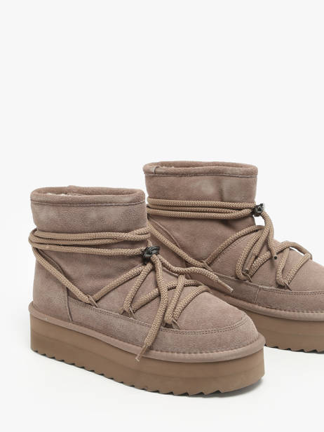 Enkellaarsjes Platform Mountain Colors of california Beige women CYWPLA12 ander zicht 2