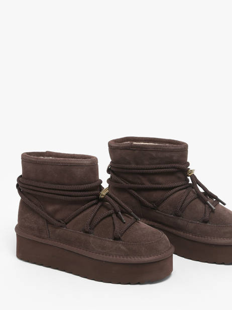 Enkellaarsjes Platform Mountain Colors of california Bruin women CYWPLA12 ander zicht 2