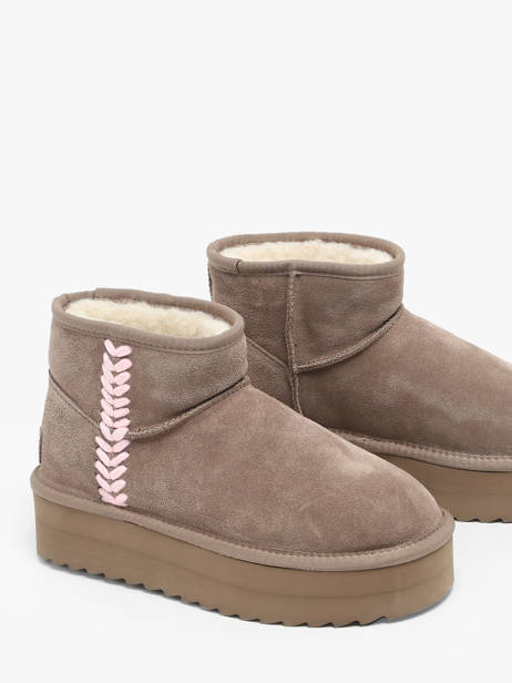 Enkellaarsjes Platform Spike Colors of california Beige women CYWPLA10 ander zicht 2