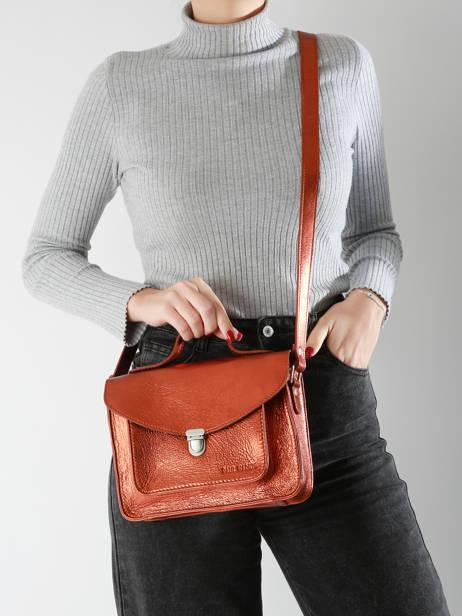 Cross Body Tas Melle George Ginger Leder Paul marius Bruin ginger GEORGGIN ander zicht 1