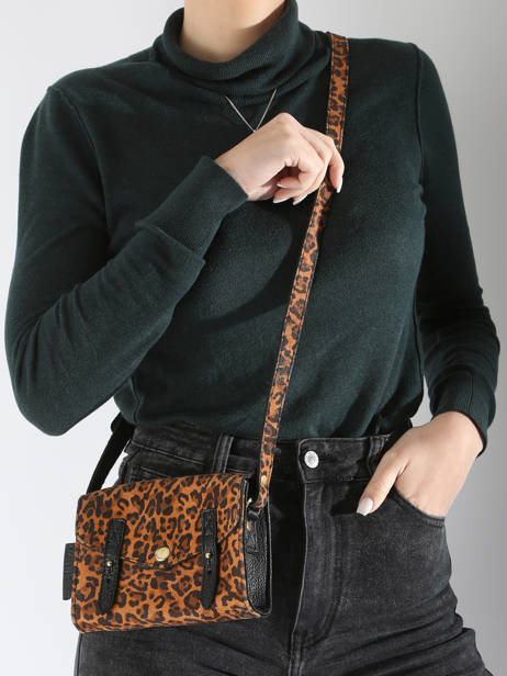 Cross Body Tas Mini Leopard Leder Paul marius Zwart leopard MINILEO ander zicht 1