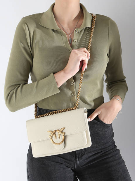 Cross Body Tas Love Bag Soft Leder Pinko Beige love bag soft 4528A29Q ander zicht 1
