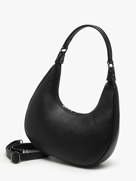 Schoudertas Caviar Leder Milano Zwart caviar CA24121 ander zicht 2