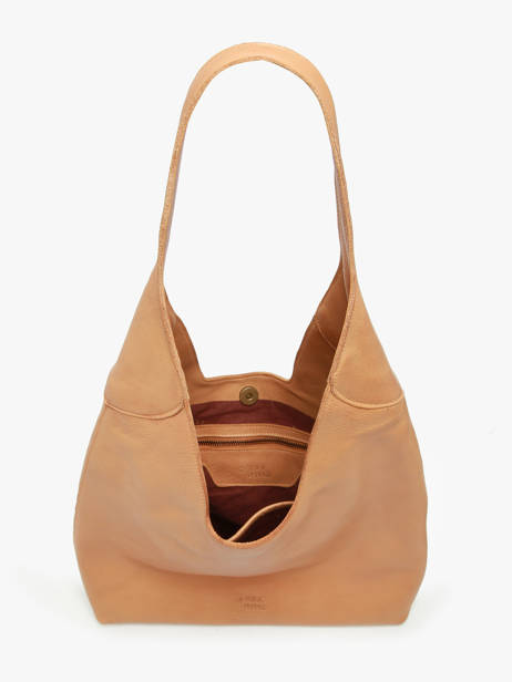 Schoudertas Cow Leder Basilic pepper Bruin cow BCOW2L ander zicht 3